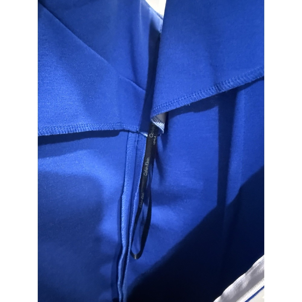 Calvin Klein Size 14 Colorblock Sheath Dress Blue White Black Career Cocktail - Picture 5 of 6